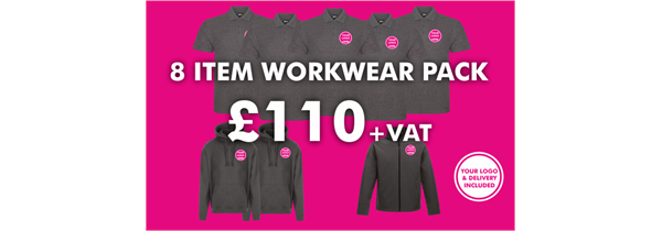 8 Item Workwear bundle with polo shirt