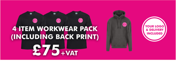 4 Item Workwear bundle with T-shirt (Including back print)