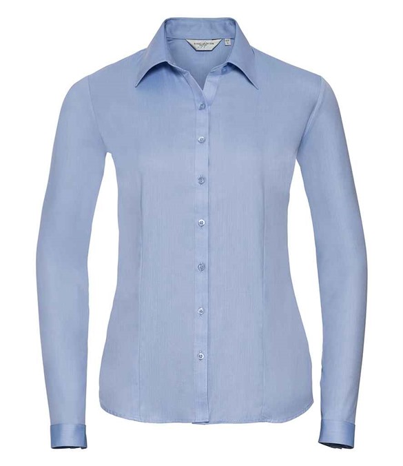 Russell Athletic Collection Ladies Long Sleeve Herringbone Shirt