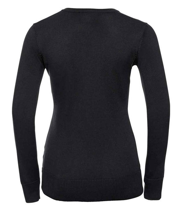 Russell Athletic Collection Ladies Cotton Acrylic V Neck Sweater