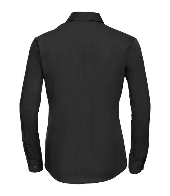 Russell Athletic Collection Ladies Long Sleeve Easy Care Cotton Poplin Shirt