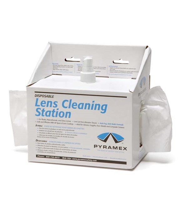 Pyramex Lens Cleaning Station - 600 tissues, Cleaning Fluid