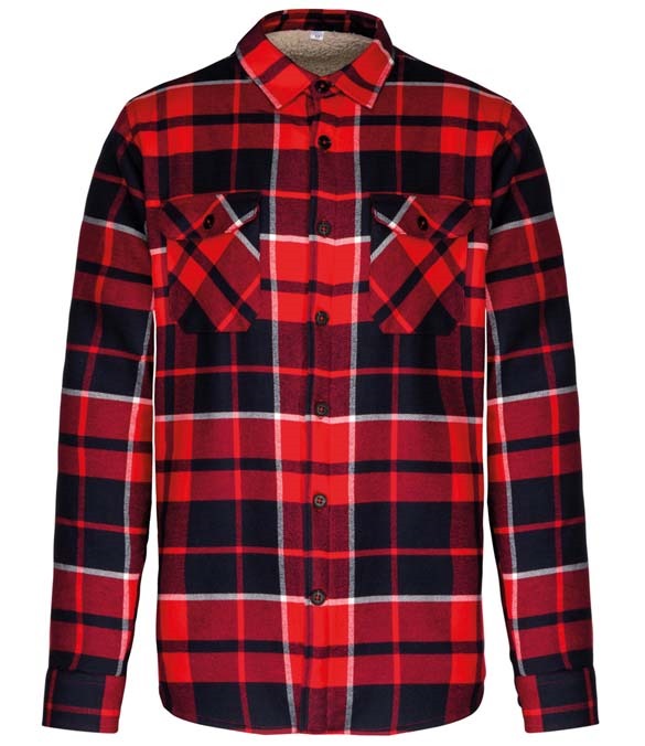 Kariban Sherpa Lined Checked Shirt Jacket