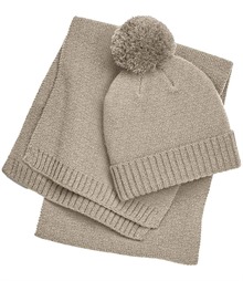 Beechfield Knitted Scarf and Beanie Gift Set