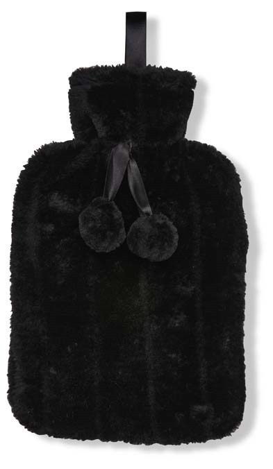 Luxury classic faux fur hot water bottle and cover