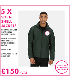 5 x Regatta Soft Shell Jackets 