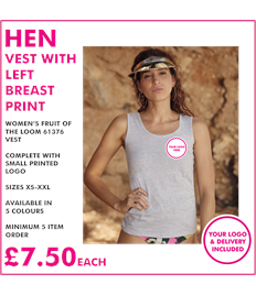 Hen vest with left breast print