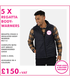 5 X Regatta Insulated Body Warmers 
