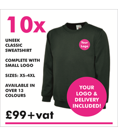 10 x Uneek Classic Sweatshirt