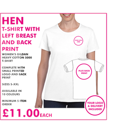 Hen T-shirt with left breast and back print 