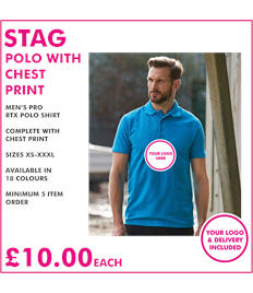 Stag Polo with chest print