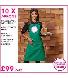 10 x Premier aprons with pocket