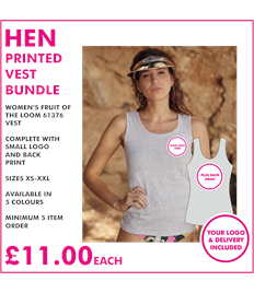Hen vest with left breast and back print 