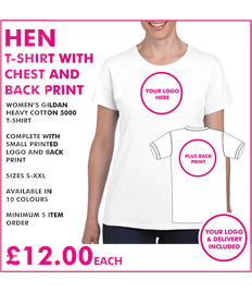 Hen T-shirt with chest and back print 