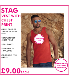 Stag vest with chest print