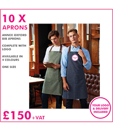 10 x Premier Oxford bib apron 