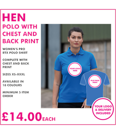 Hen polo with chest and back print